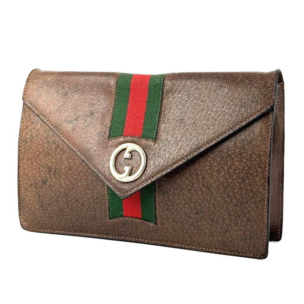 Authentic‎ Vintage Gucci Monogram Canvas Tote Bag Red Green Stripe